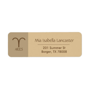 Zodiac - Sign Aries Return Address Labels