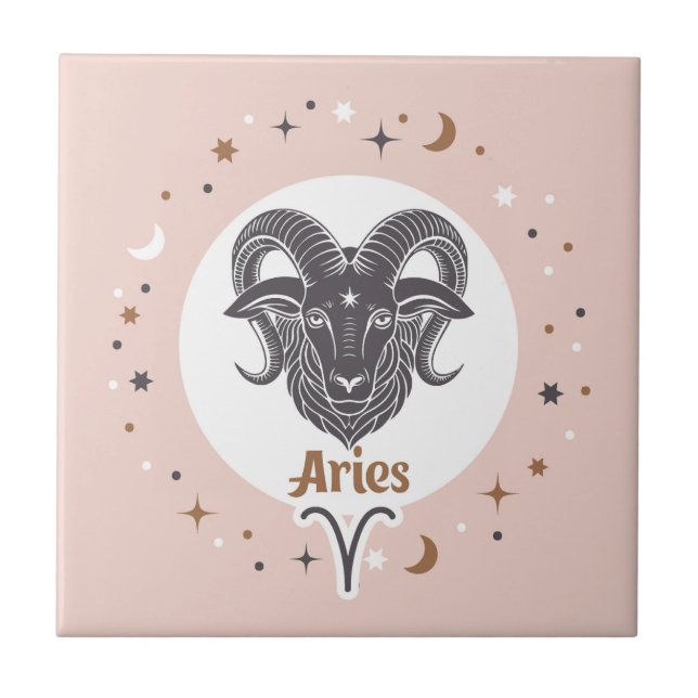 Zodiac Sign Aries Tile (Front)