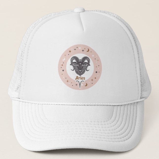 Zodiac Sign Aries Trucker Hat (Front)
