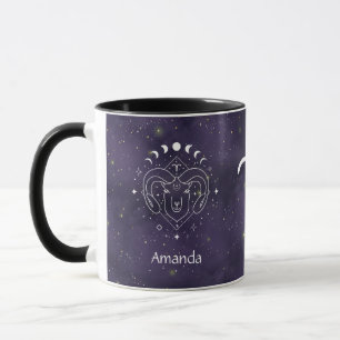 Zodiac Sign Aries Watercolor Customisable Mug