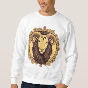 Zodiac sign Aries while classic design Sweatshirt