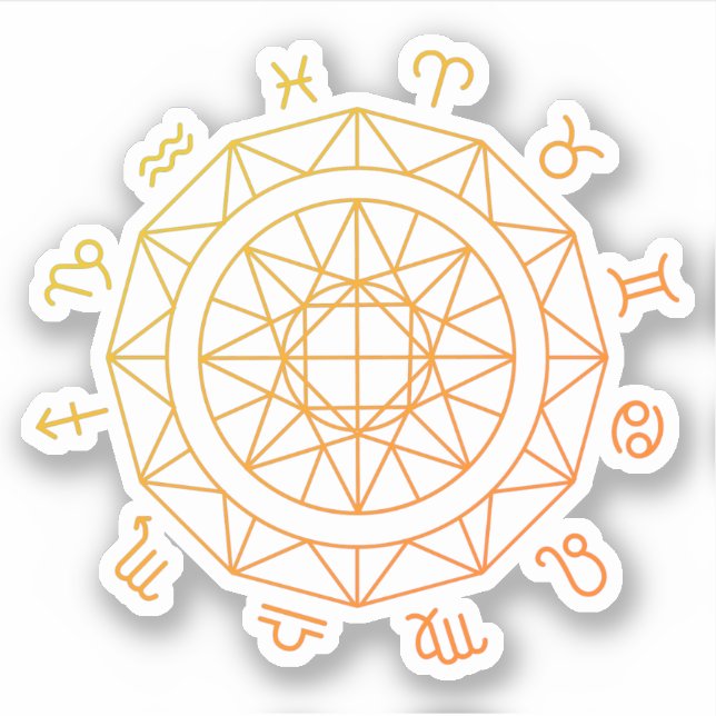 Zodiac Sign Astrological Wheel  (Front)
