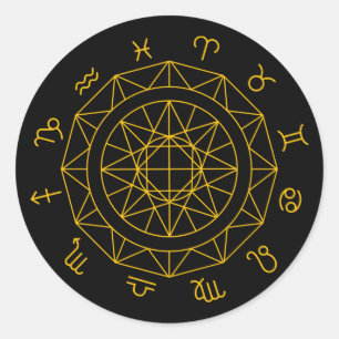 Zodiac Sign Astrological Wheel Classic Round Sticker
