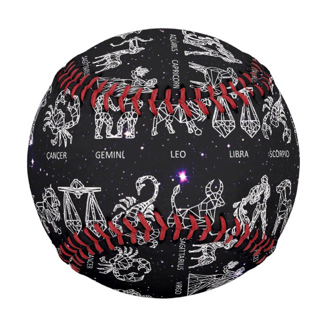 Zodiac Sign Baseball(Black) Baseball (Front)