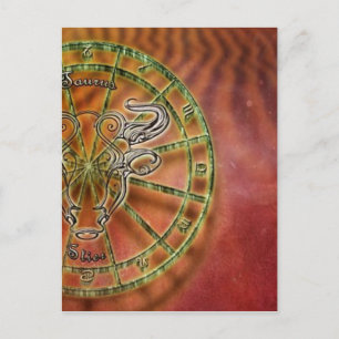 zodiac sign bull- postcard