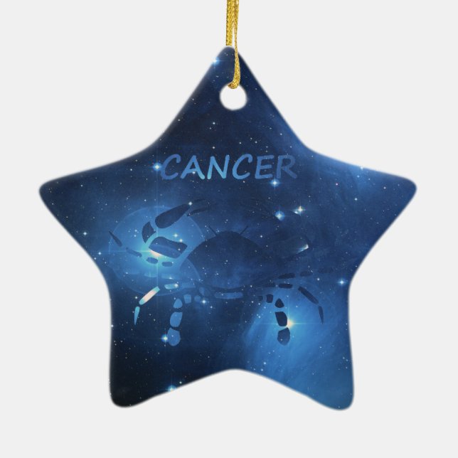 Zodiac sign Cancer Ceramic Tree Decoration (Back)