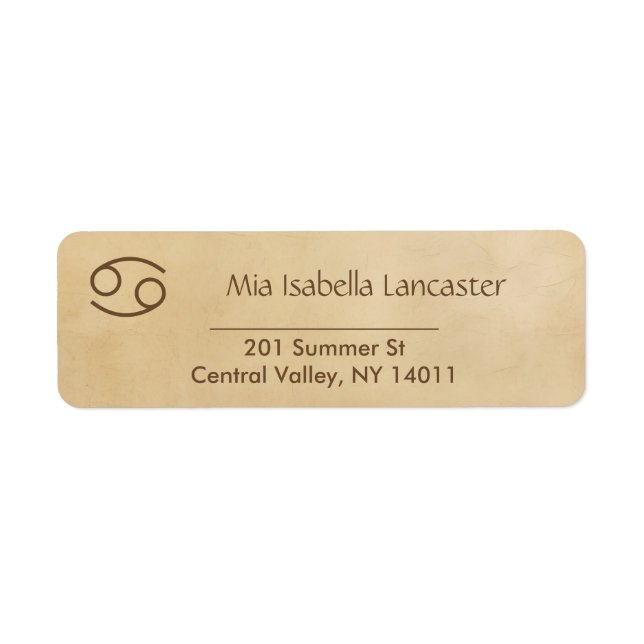 Zodiac Sign - Cancer Return Address Labels (Front)
