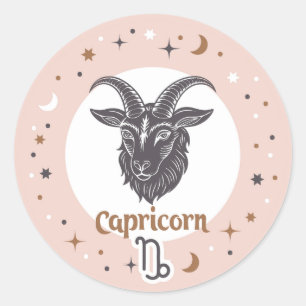 Zodiac Sign Capricorn Classic Round Sticker