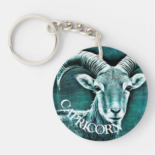 Zodiac Sign Capricorn Goat Symbol Christmas Key Ring