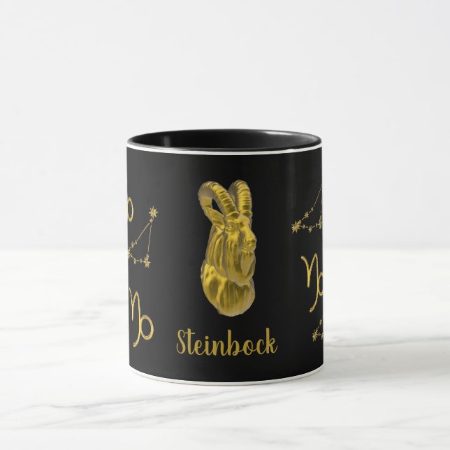 Zodiac sign Capricorn, gold Mug (Center)