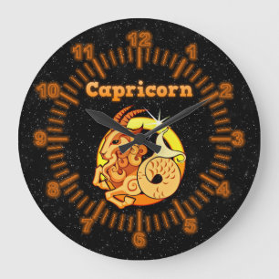 Zodiac sign Capricorn Large Clock