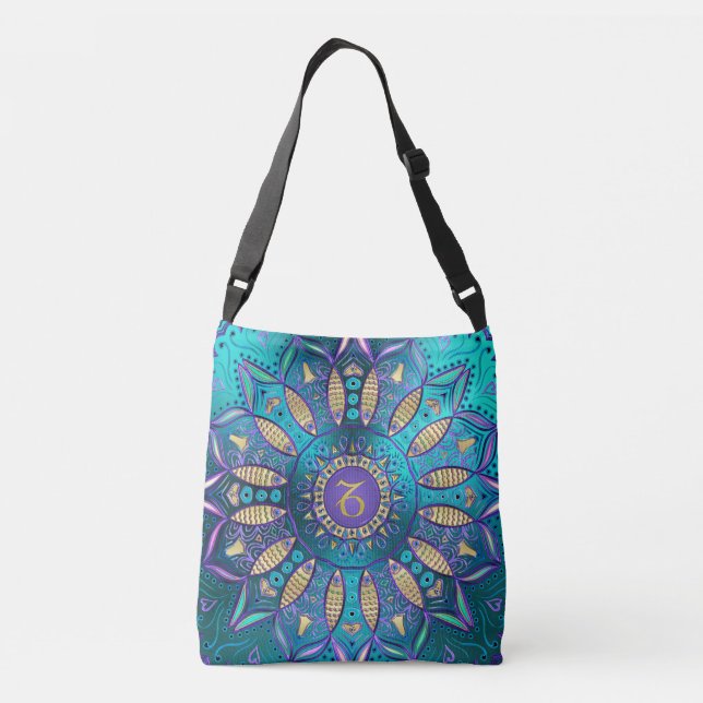 Zodiac Sign Capricorn Mandala Crossbody Bag (Back)