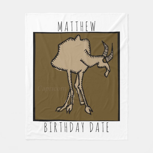Zodiac Sign Capricorn Name  Birthday Blanket (Front)