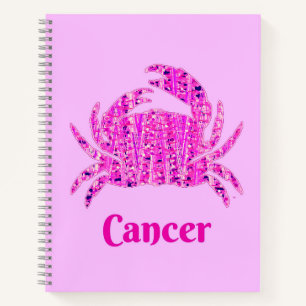 Zodiac Sign for Cancer in Maroon and Purple  Notebook