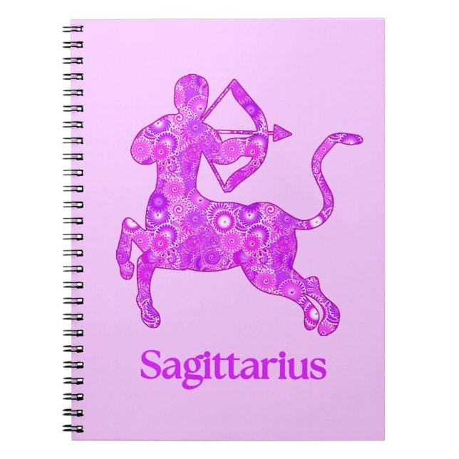 Zodiac Sign for Sagittarius in Amethyst Purple Notebook (Front)
