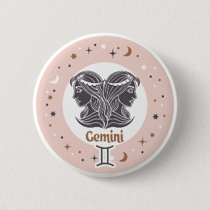 Zodiac Sign Gemini 6 Cm Round Badge