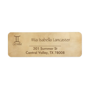 Zodiac Sign Gemini Return Address Labels