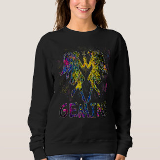 Zodiac Sign Gemini Zodiac Water Colour Birthday Bo Sweatshirt