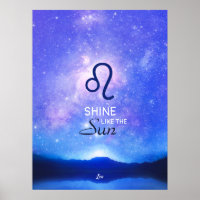 Zodiac Sign Leo Dreamy Star Sky Quote Poster