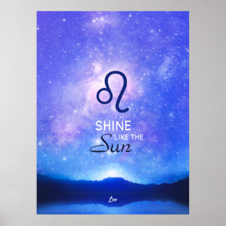 Zodiac Sign Leo Dreamy Star Sky Quote Poster
