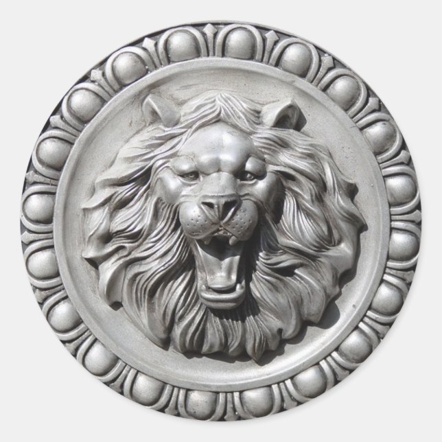 Zodiac Sign Leo Lion Face Sticker (Front)