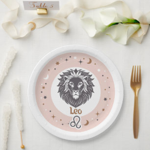 Zodiac Sign Leo Paper Plate