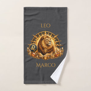 Zodiac Sign Leo Personalised Bath Towel Set