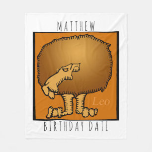 Zodiac Sign Leo Personalised Birthday Blanket