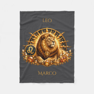 Zodiac Sign Leo Personalised Fleece Blanket
