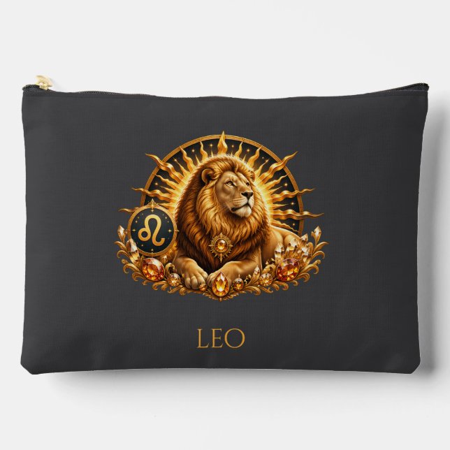 Zodiac Sign Leo Personalized Accessory Pouch (Front)