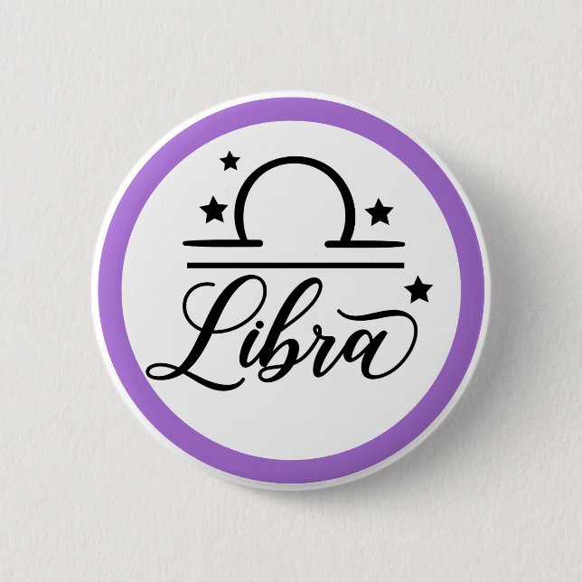 Zodiac Sign Libra 6 Cm Round Badge (Front)