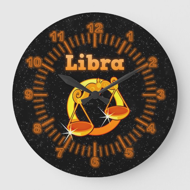 Zodiac sign Libra Large Clock (Front)