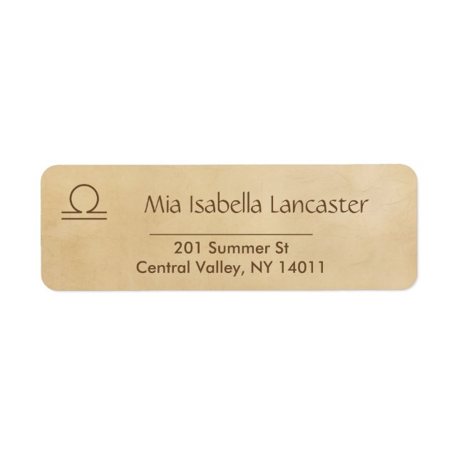 Zodiac Sign - Libra Return Address Labels (Front)