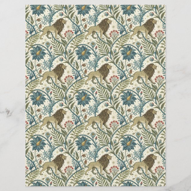Zodiac sign lion scrapbook paper  (Front)