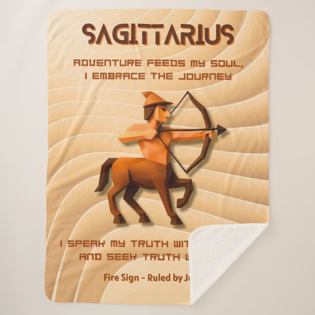 Zodiac Sign Modern 3D Astrology Design Sherpa Blanket (Front)