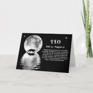 Zodiac Sign of Leo July and August Birthday Card