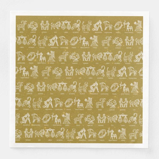 Zodiac Sign Paper Napkin(Yellow) Napkin (Front)