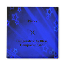Zodiac Sign: Pisces 2 Inch Square Magnet