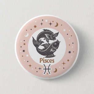 Zodiac Sign Pisces 6 Cm Round Badge
