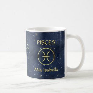 Zodiac Sign Pisces & Celestial Cat Mug