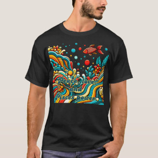 zodiac sign Pisces in 60s style T-Shirt