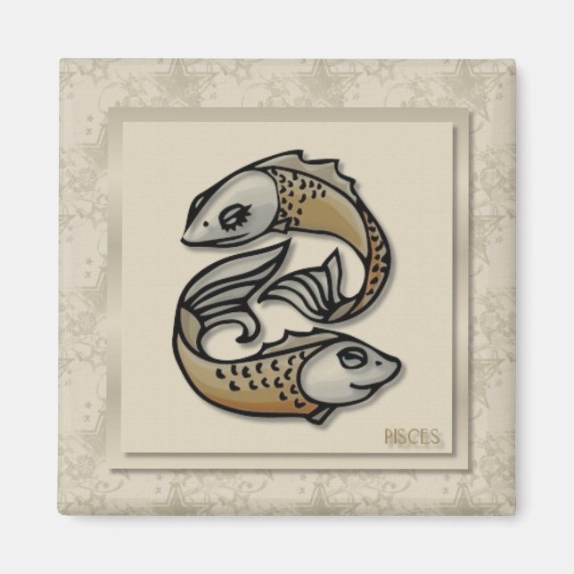 Zodiac Sign Pisces Magnet (Front)