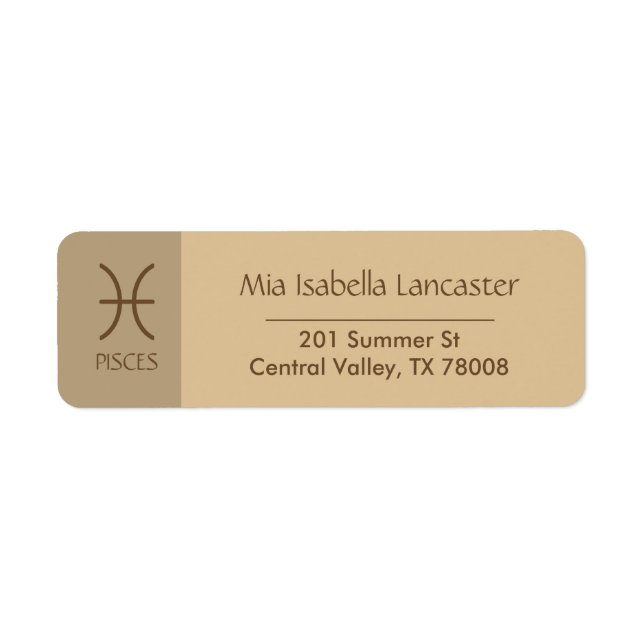 Zodiac - Sign Pisces Return Address Labels (Front)