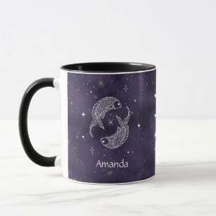 Zodiac Sign Pisces Watercolor Customisable Mug