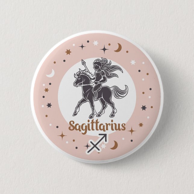 Zodiac Sign Sagittarius 6 Cm Round Badge (Front)