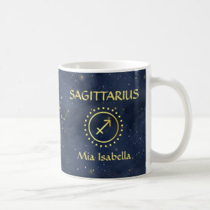 Zodiac Sign Sagittarius & Celestial Cat Mug