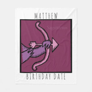 Zodiac Sign Sagittarius Name Birthday Blanket