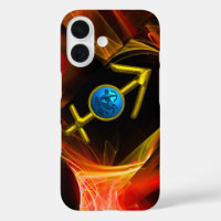 ZODIAC SIGN SAGITTARIUS,Red Yellow Fractal Swirls