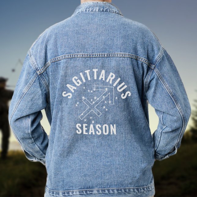 Zodiac Sign Sagittarius Season Womens Denim Jacket (Perfect jacket to  wear during Sagittarius Season)