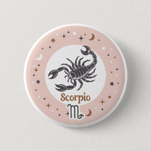 Zodiac Sign Scorpio 6 Cm Round Badge